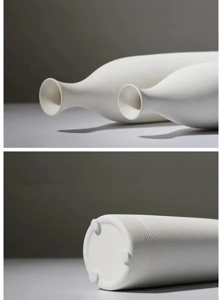 Vaso in ceramica bianca da 33 cm