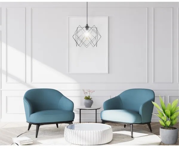 Lampadario a sospensione con filo GALL 1xE27/60W/230V nero