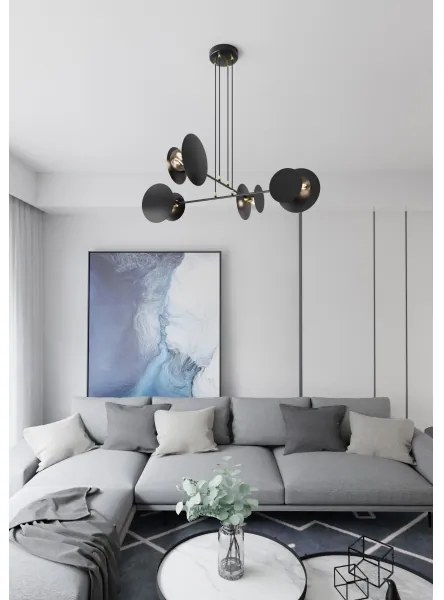 Lampadario a sospensione con filo IDEA 4xE27/15W/230V nero