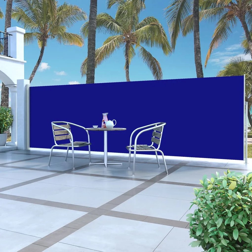 Tenda Da Sole Laterale Retrattile 160 X 500 Cm Blu /