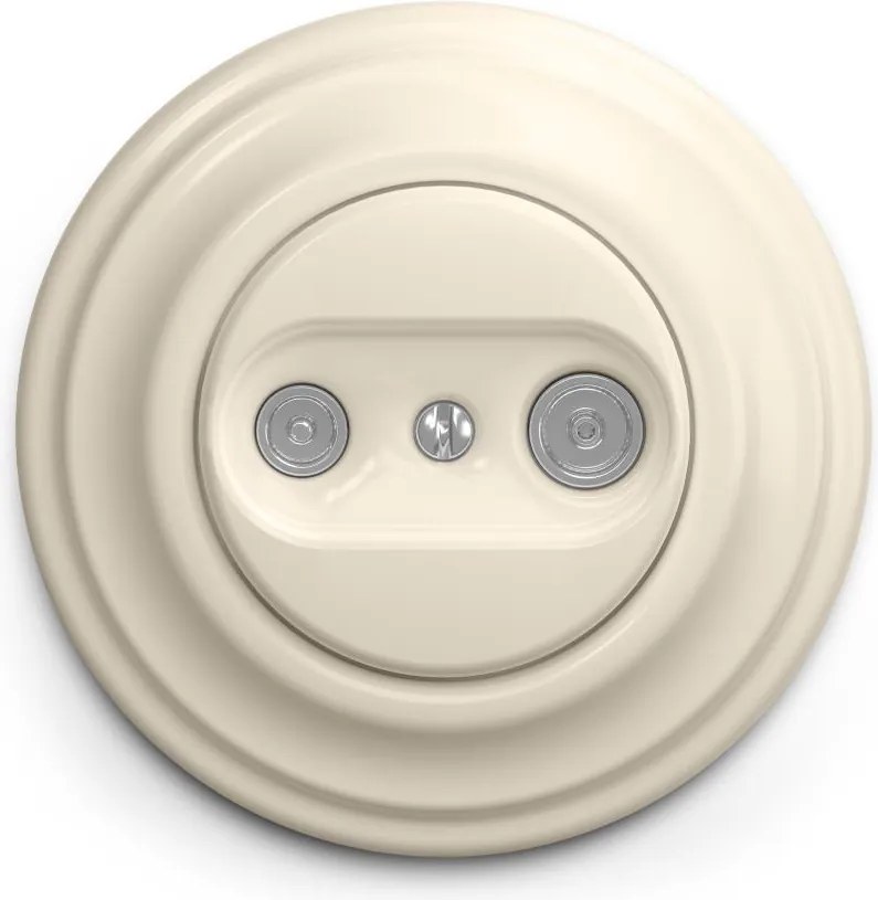 Kliklap - Presa TV+Radio passante in stile retrò con cornice, beige