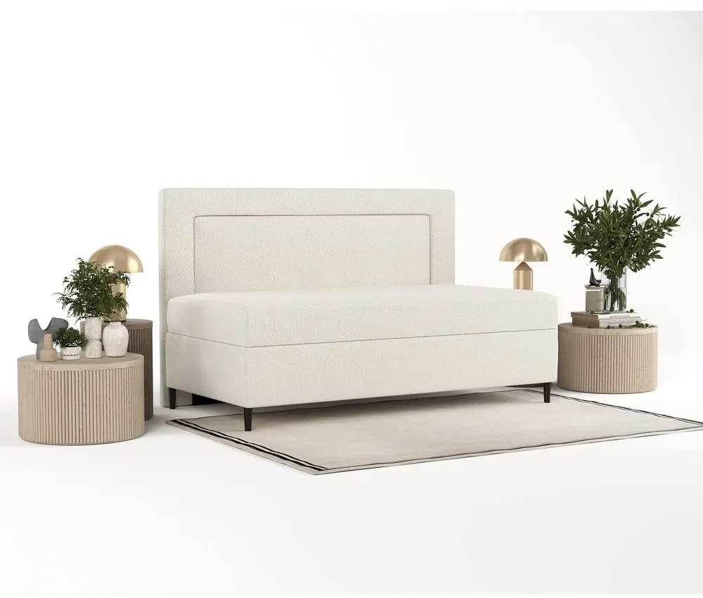 Letto singolo imbottito beige 90x200 cm Alba - Maison de Rêve