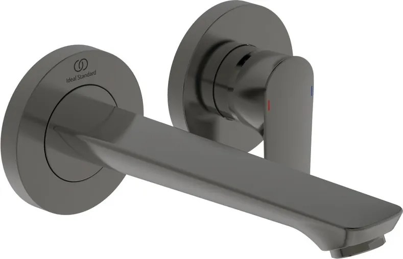 Rubinetto per lavabo a canna media getto laminare cristallino Concept Air grigio spazzolato satinato IDEAL STANDARD