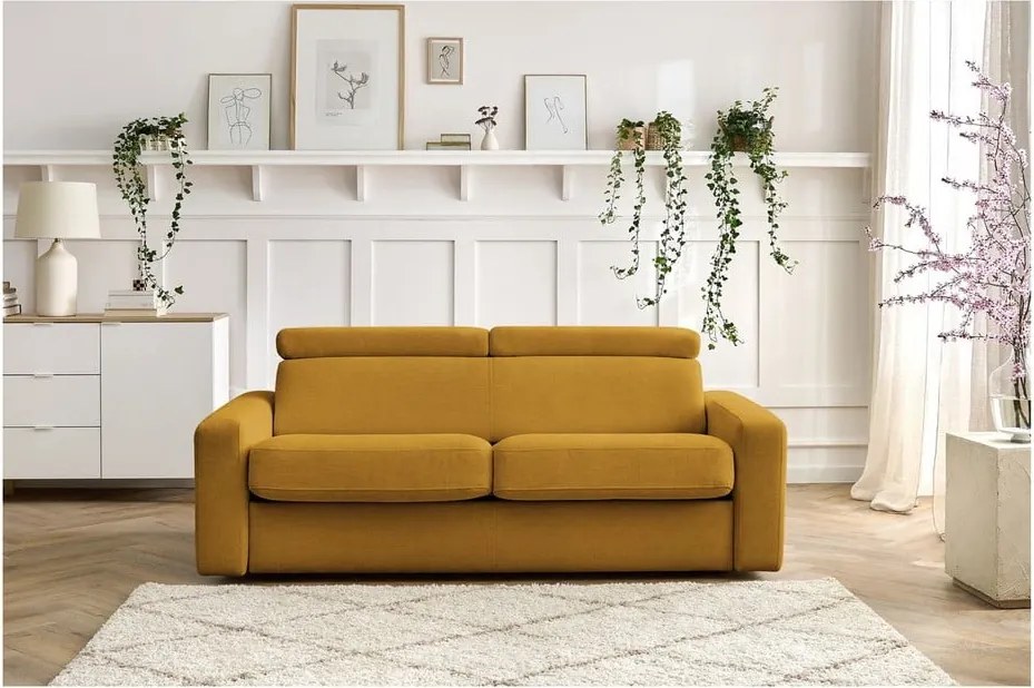 Divano color senape allungabile 195 cm Monaco – Bobochic Paris