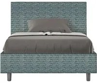 Letto una piazza e mezza senza rete imbottito 120x210 tessuto Aragona 8 blu Adele