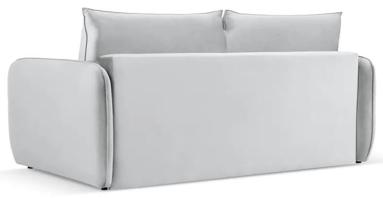Divano letto in velluto grigio chiaro 194 cm Vienna - Cosmopolitan Design