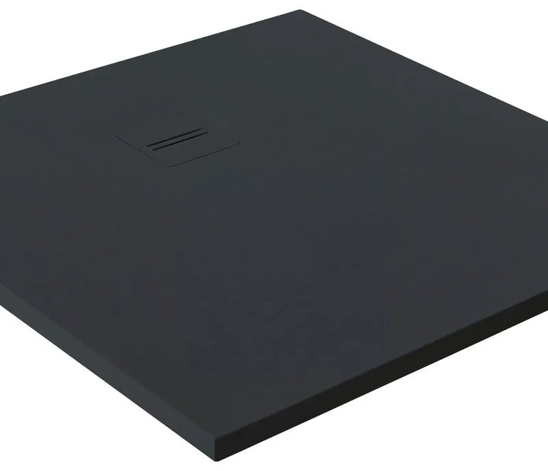 Piatto doccia MOLDCOM COMPOSITES in resina Cosmos Stone L 70 x L 100 x H 3 cm nero opaco