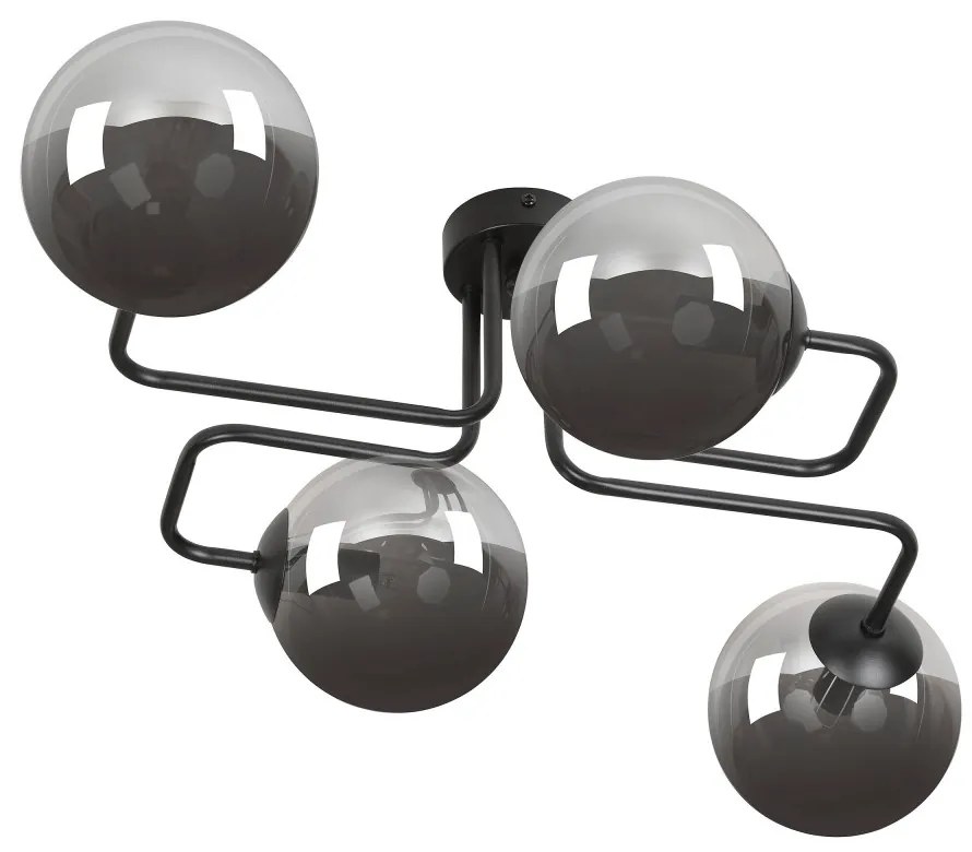 Lampadario da Soffitto BRENDI 4 in acciaio e vetro 4xE14 Colore delle Sfere Grafite