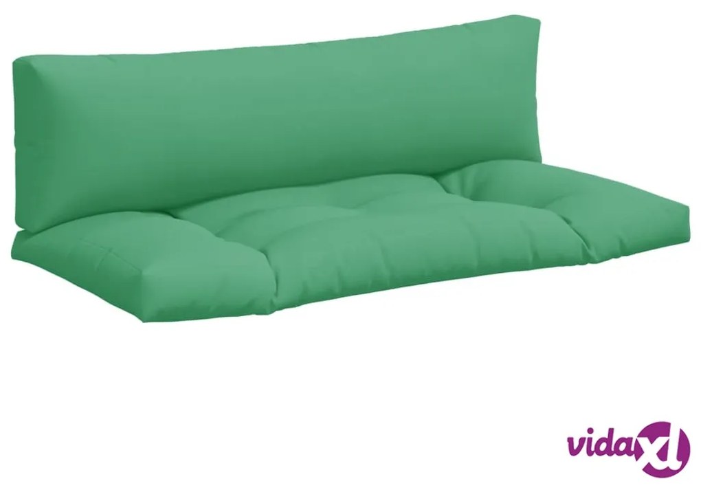 vidaXL Cuscini per Pallet 2 pz Verdi in Tessuto