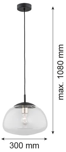Argon 4332 - Lampadario su filo TRINI 1xE27/15W/230V d. 30 cm nero