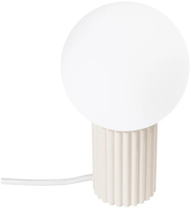 Lampada da tavolo color crema con paralume in vetro (altezza totale 19 cm) Orbital – Sollux