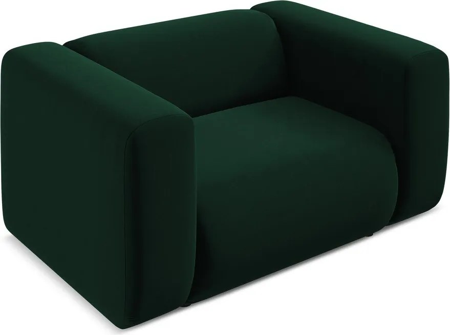 Poltrona verde scuro con rivestimento in velluto Ekahi – Makamii