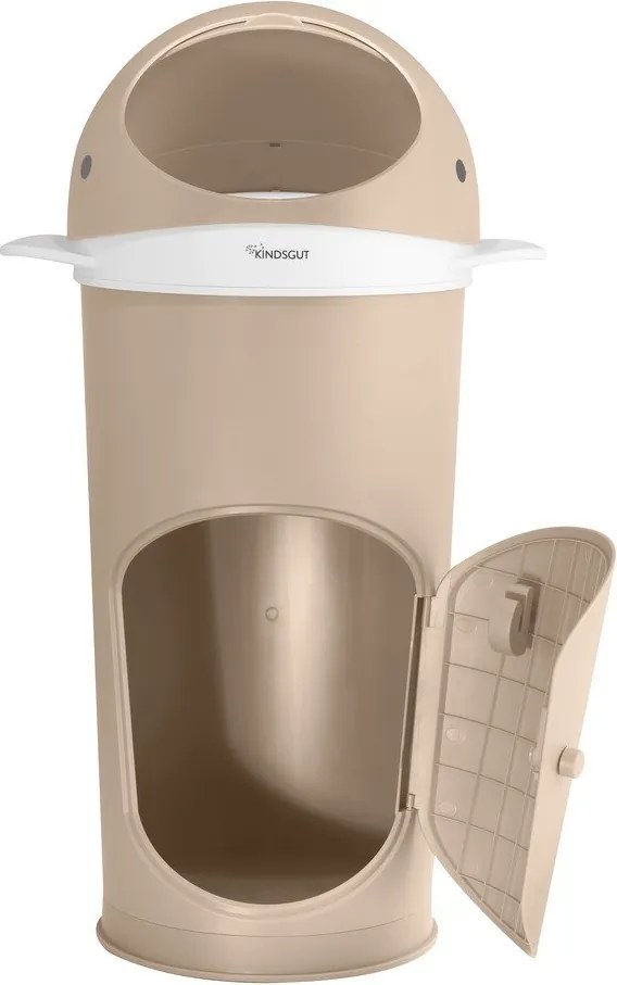 Cestino in plastica beige per pannolini 25 l Whale - Kindsgut