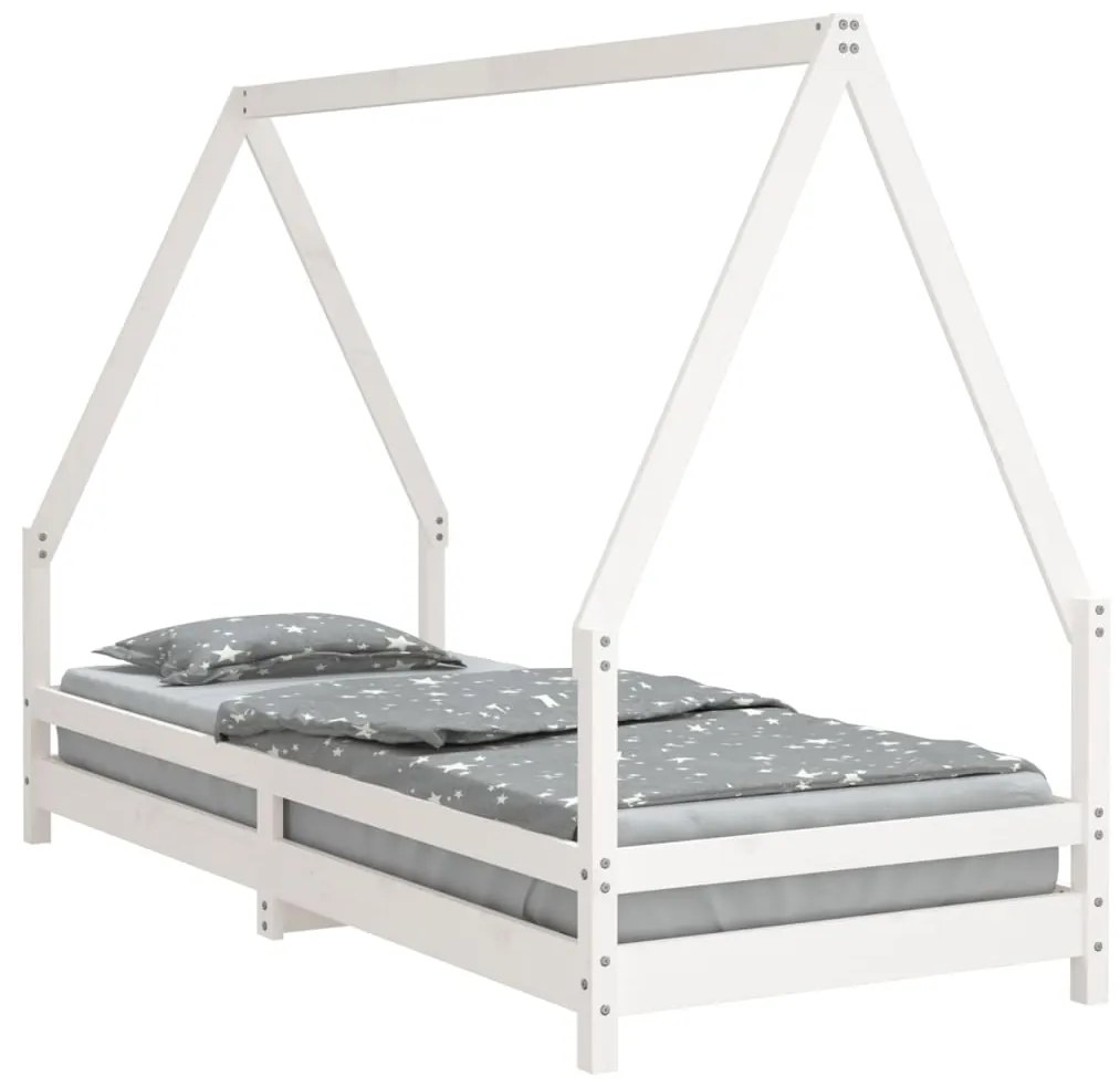 Giroletto per bambini bianco 80x200cm in legno massello di pino