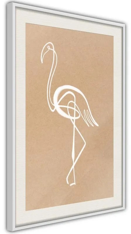 Poster  Lonely Bird  Cornice Quadri Cornice d'oro con passe-partout, Larghezza x Altezza Home decor 30x45