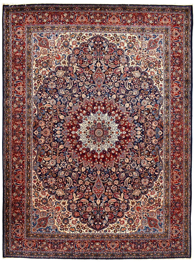 Birjand Tappeto 400x300 Blu (Iran) Annodato A Mano
