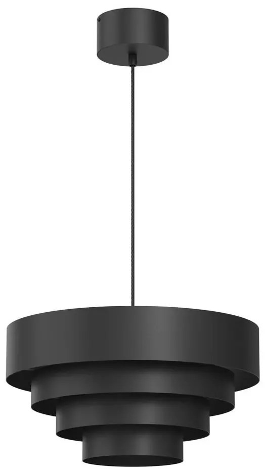 Lampadario a sospensione con filo RINGS 1xE27/15W/230V nero