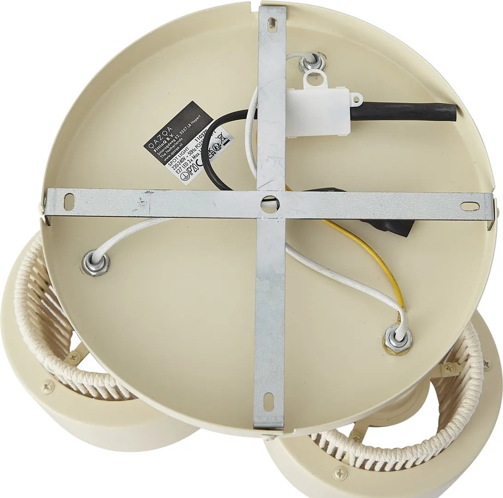 Faretto da soffitto moderno beige con oro 3 luci orientabile e inclinabile - Kora