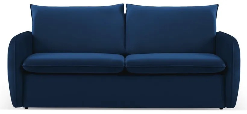 Divano letto in velluto blu scuro 194 cm Vienna - Cosmopolitan Design