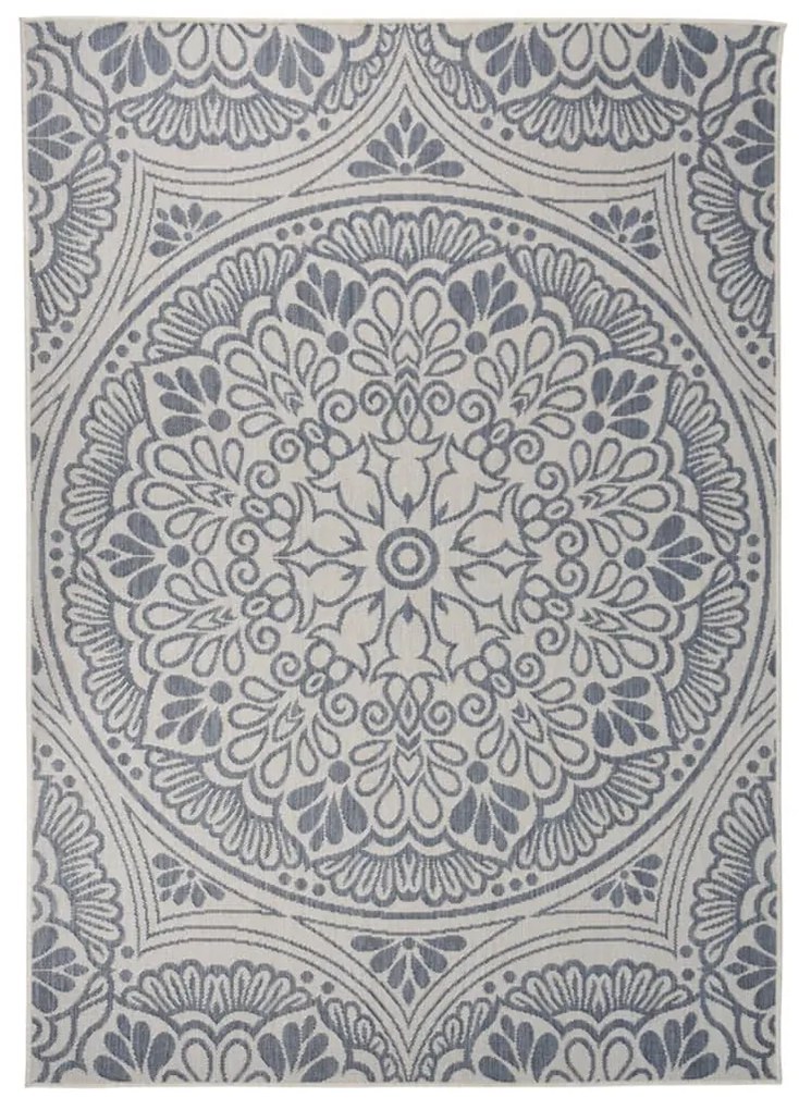 Tappeto Da Esterni A Tessitura Piatta 120x170 Cm Motivo Blu /