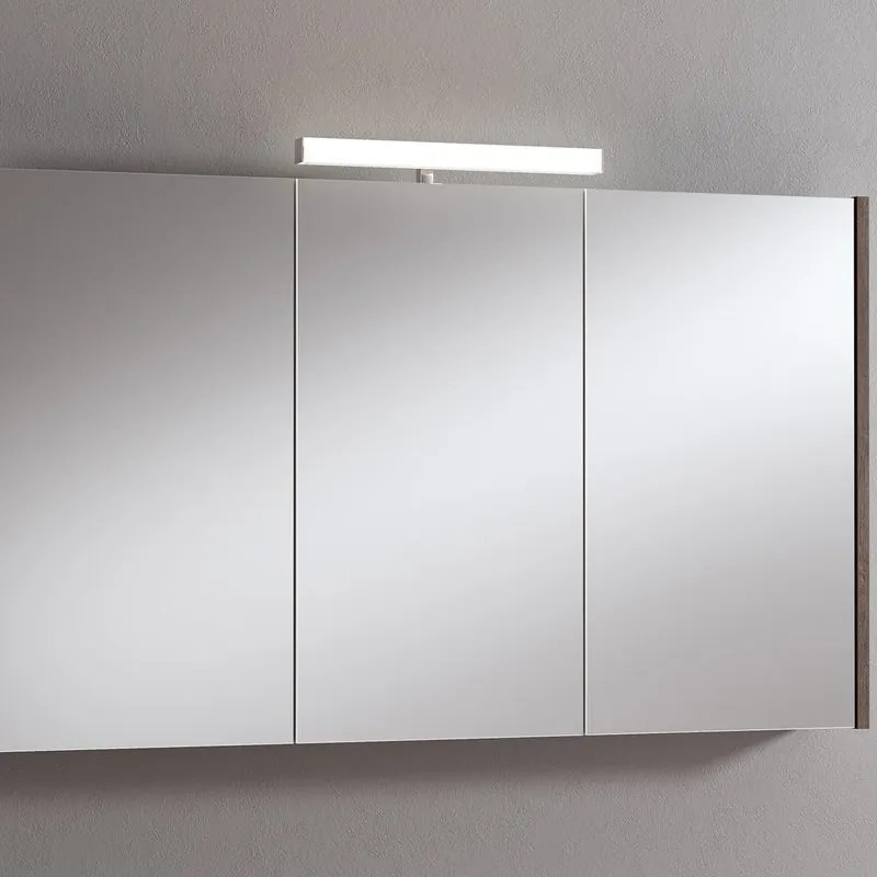 Pensile con luce Akira rovere scuro L 120 x H 70 x P 15.5 cm