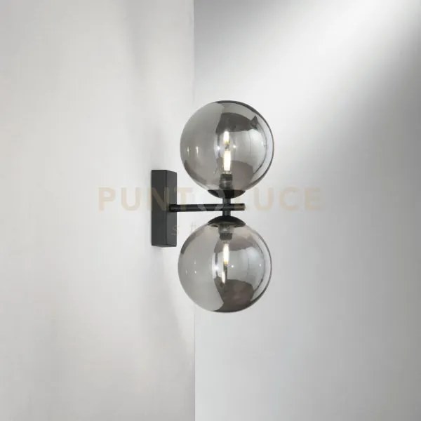 Applique a parete honey nera 2 luci attacco g9 15x16,5x34cm in meta...