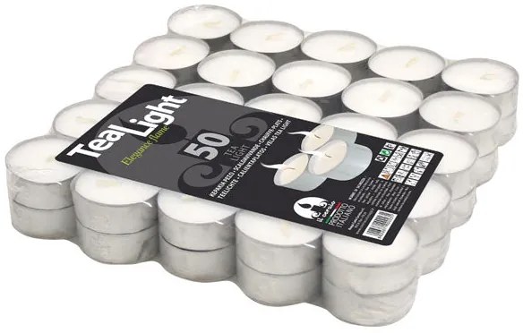 Candele Neutre Bianche da Teiera (16 pezzi) Ø3,6x1,7cm