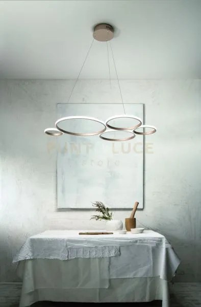 Sospensione pois oro 4000k 5767lm 60w dimmerabile l.108cm