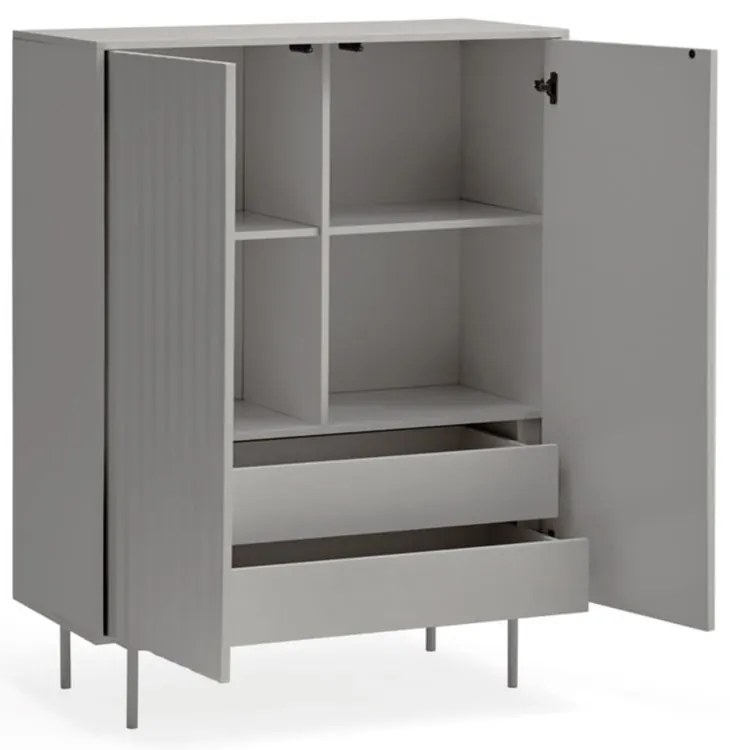 Cassettiera alta grigia 97x130 cm Sierra - Teulat