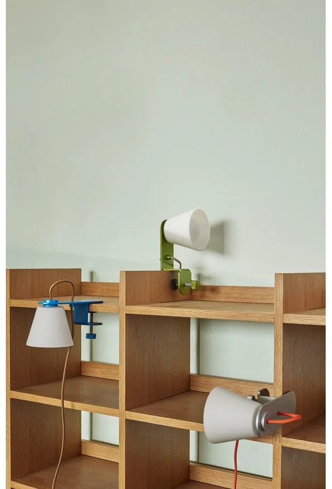 Lampada da tavolo blu con paralume in vetro (altezza 23 cm) Lure - Hübsch