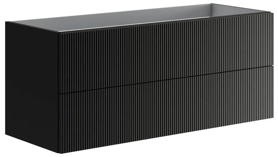 Mobile da bagno sospeso sotto lavabo L 119.5 x H 50 x P 45.5 cm antracite opaco, 2 cassetti Opera