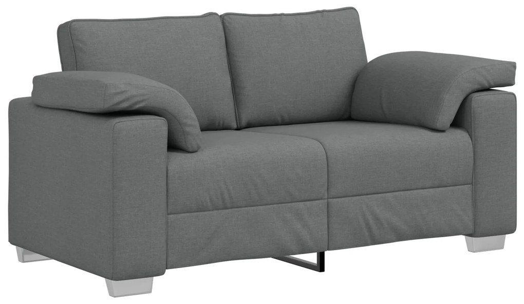 Set divano 3 pezzi con cuscini grigi scuri
