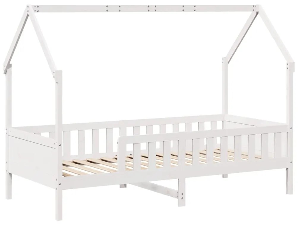 Giroletto casetta bambini bianco 90x200 cm legno massello pino