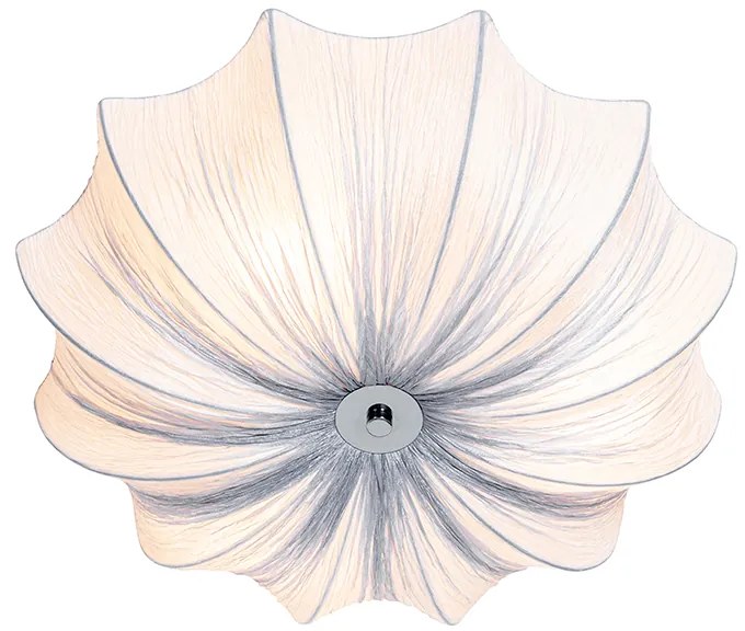 Plafoniera di design in seta grigia 52 cm 3 luci - Plu