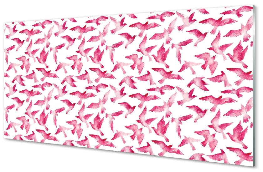 Quadro acrilico Uccelli rosa 100x50 cm