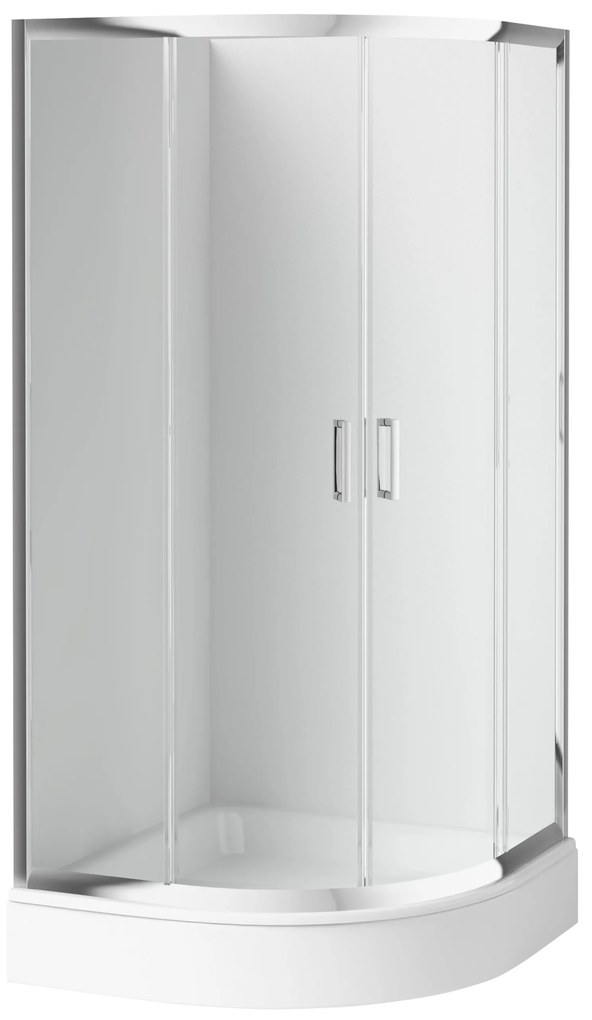Set box doccia Deante Funkia KYP_051K, piatto doccia semicircolare Deante Standard New KTA_053B