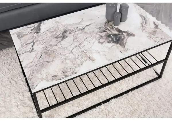 Tavolino ASUDE 43x95 cm nero/bianco