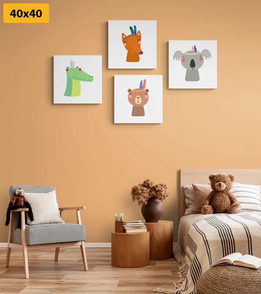 Set di quadri – Indiani animali adorabili