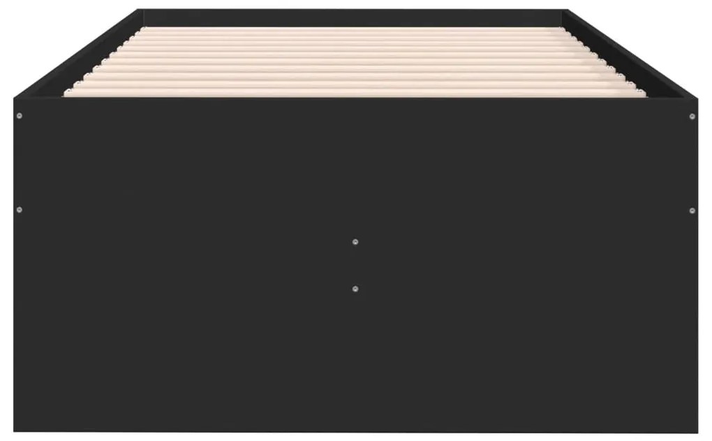 Divano letto con cassetti nero 100x200 cm in legno multistrato