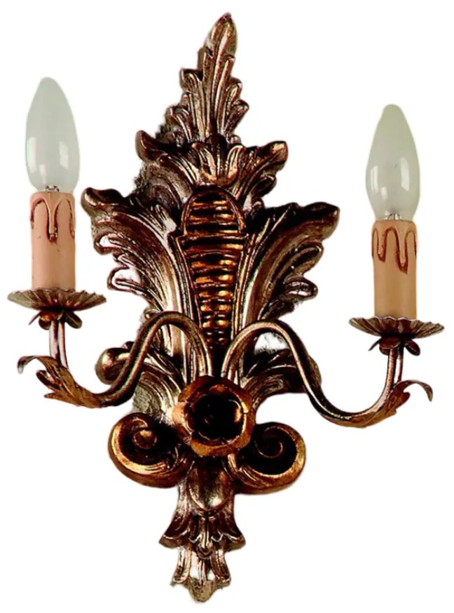 Applique In Legno Classico Argento Mecca 2 Luci Barbagianni