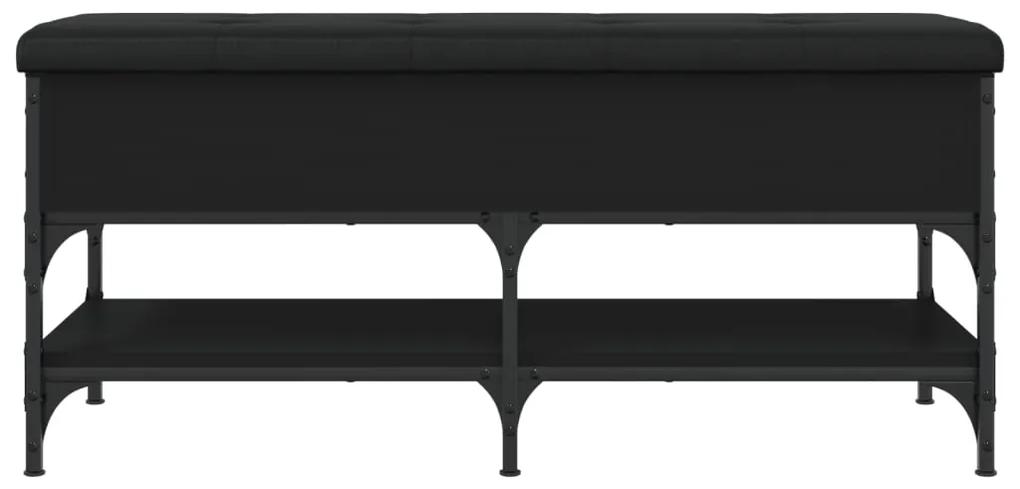 Panca Porta Scarpe Nera 102x42x45 cm in Legno Multistrato