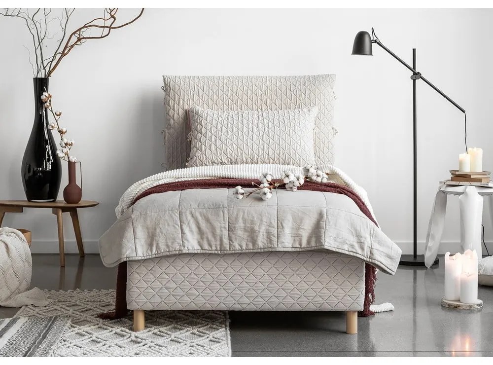 Letto singolo imbottito beige con rete 90x200 cm Sleepy Luna - Miuform