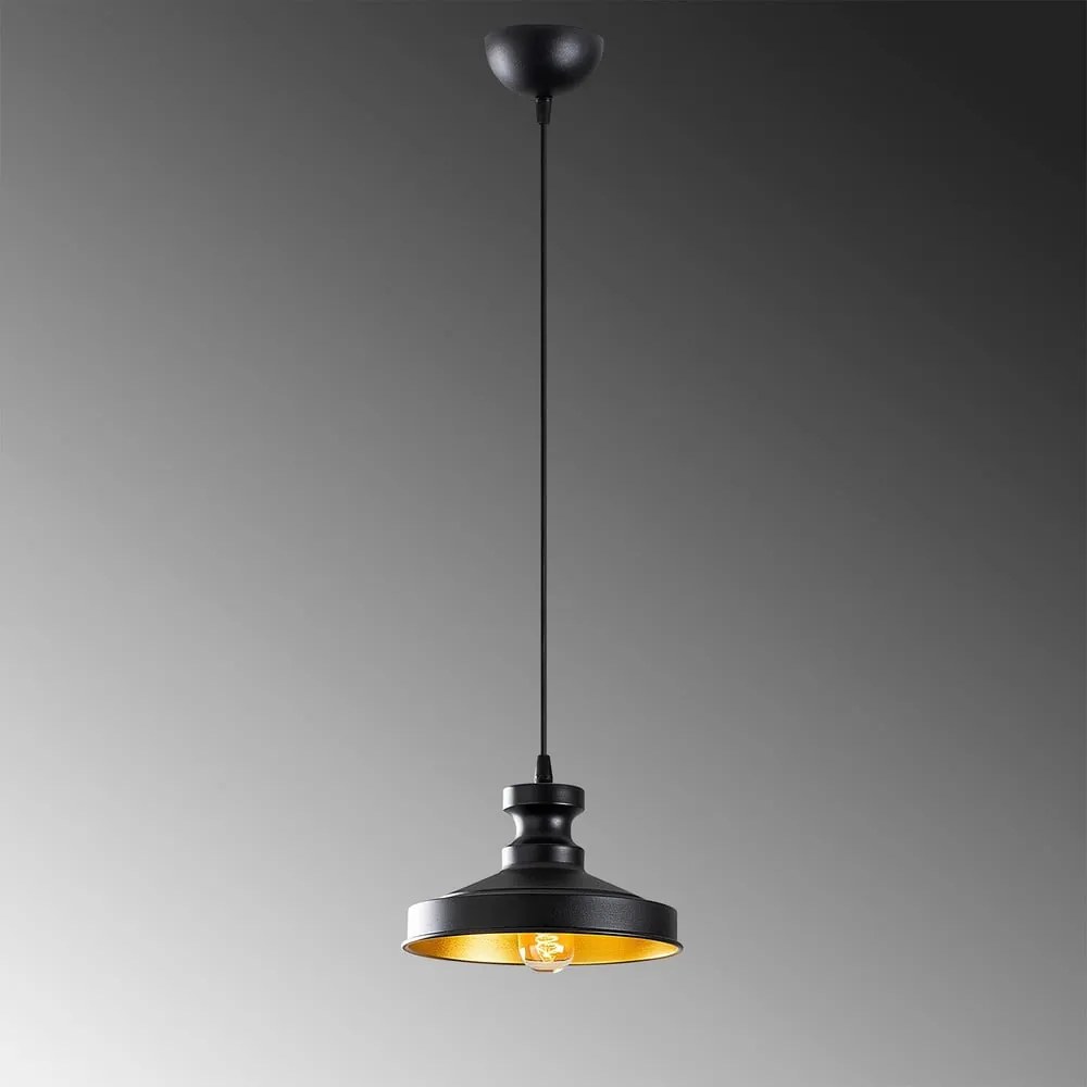 Lampadario nero con paralume in metallo ø 22 cm Berceste – Opviq lights
