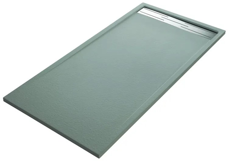 Piatto doccia SENSEA in resina Neo Metal Grid grigio L 70 x L 160 x H 3.5 cm opaco effetto pietra