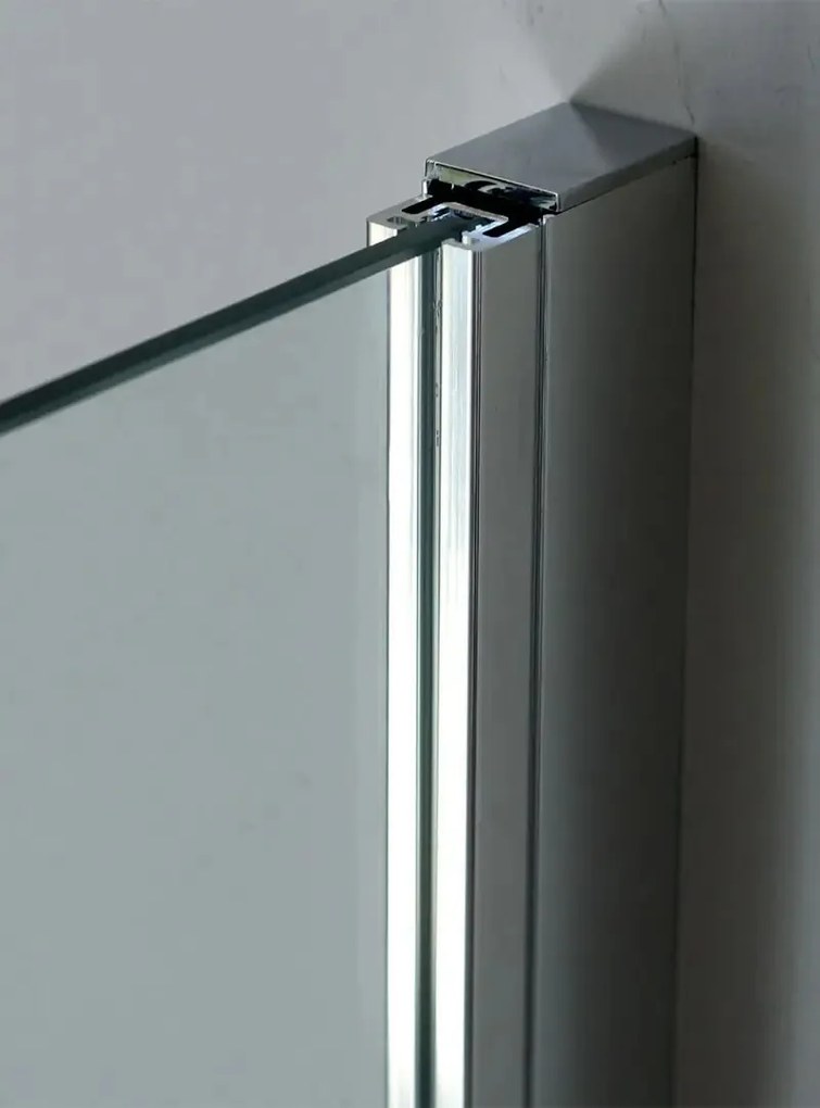 Parete Walk In H200 Anticalcare 8mm Trasparente Profili Bronzo