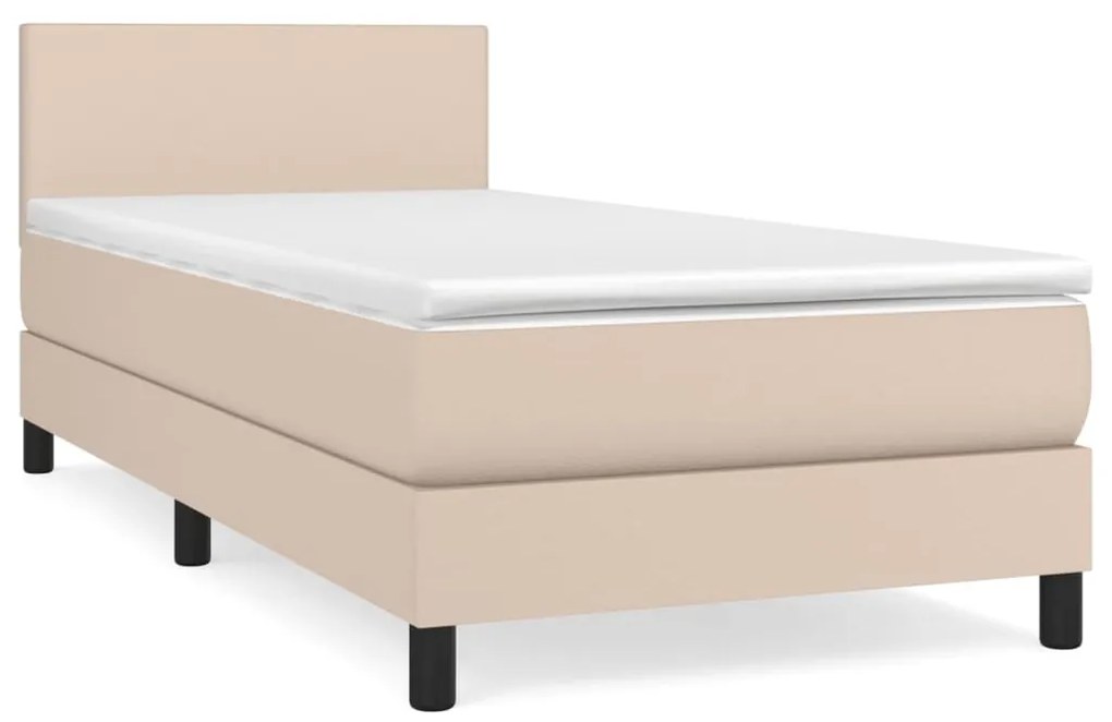 Giroletto a molle con materasso cappuccino 90x200 cm similpelle