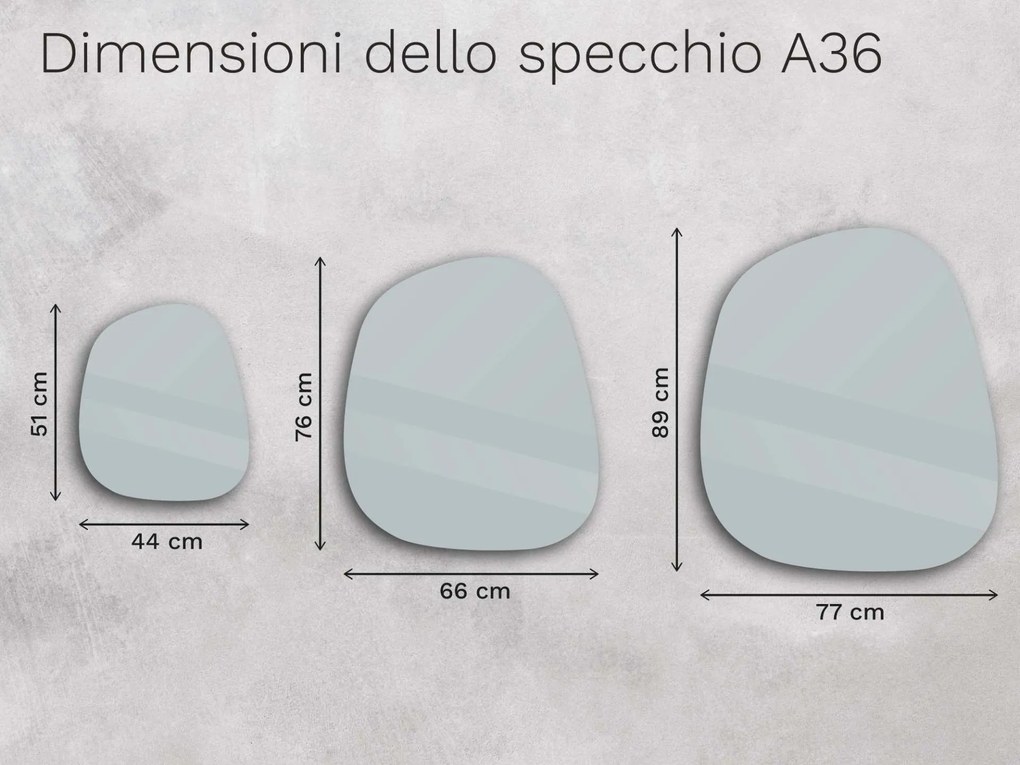 Specchio organico LED con illuminazione A36 44x51