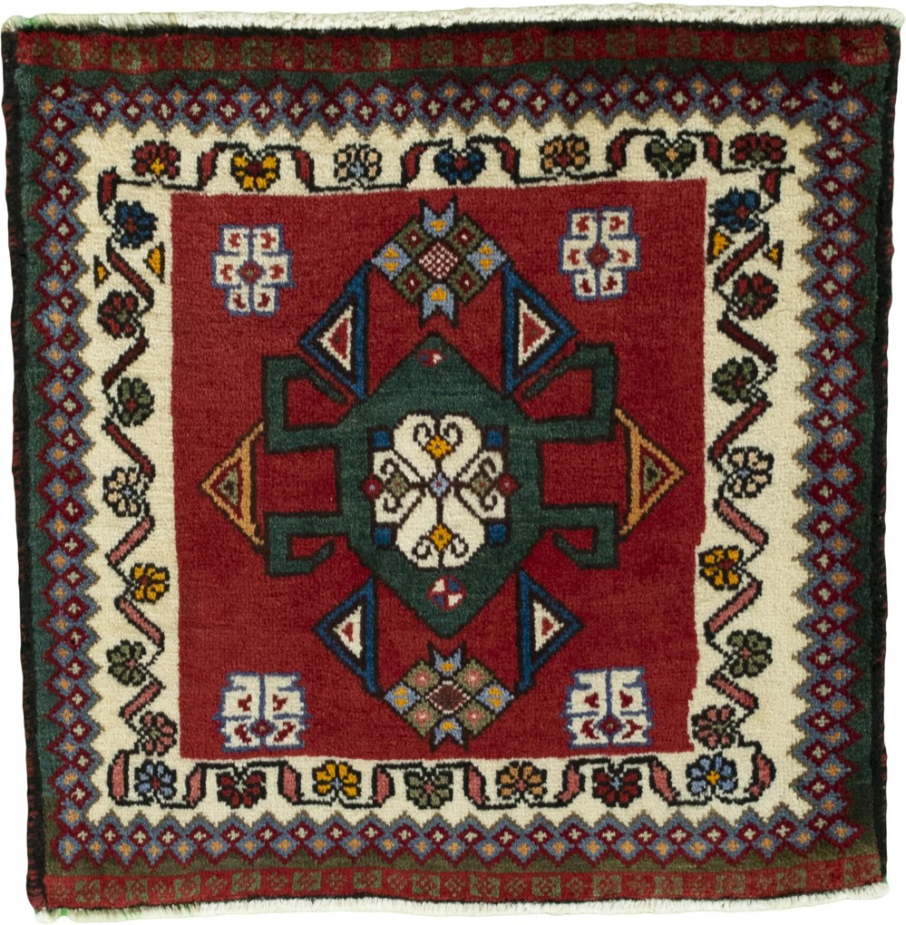 Shiraz Tappeto persiano 60x60 Rosso (Iran) Annodato A Mano
