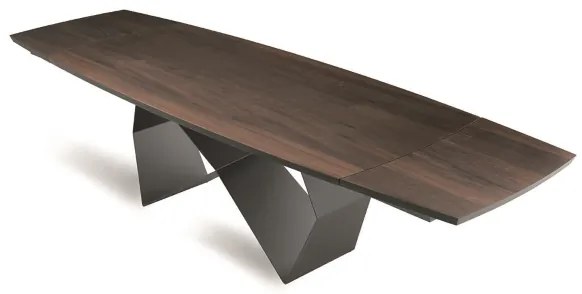 Tavolo allungabile 300 cm con base metallo Nero e piano Rovere Termico WALL