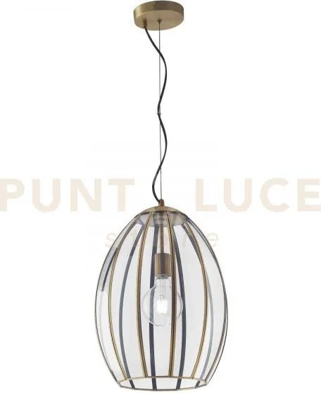Lampadario a sospensione chester vetro affusolato trasparente e met...